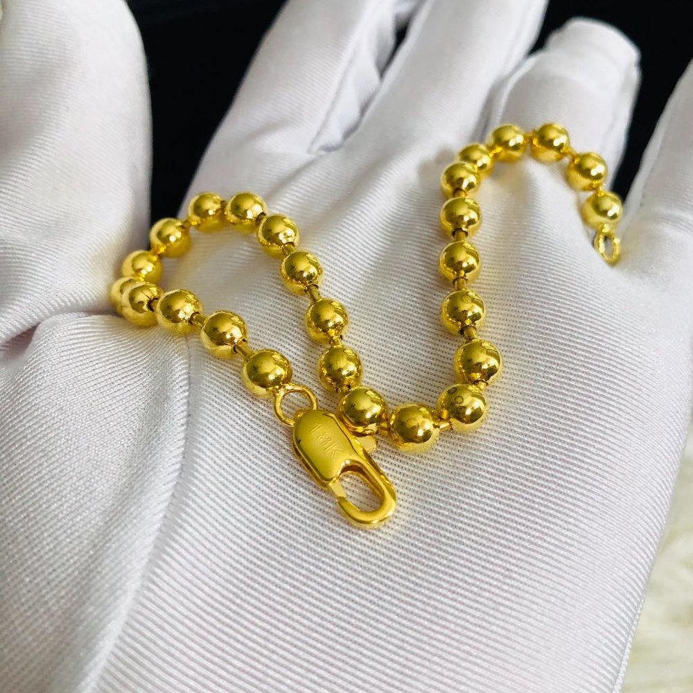 18K Gold Plated Beads Bracelet - Picture 2 of 8